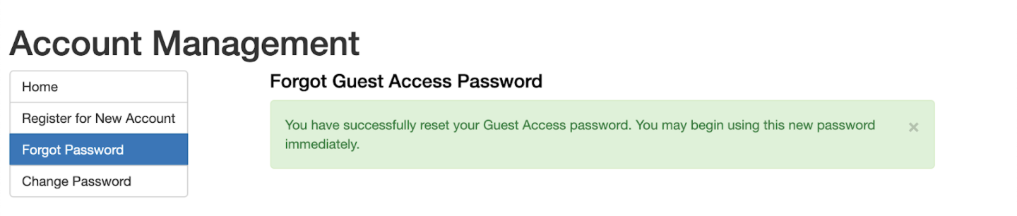 Alternative Login Reset Password Confirmation