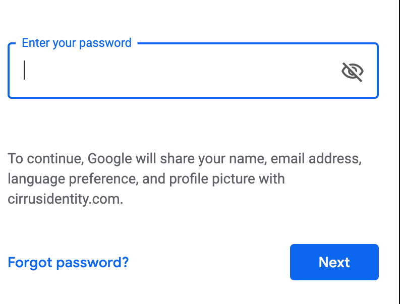 Enter Google Account Password