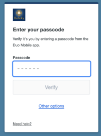 Enter Duo Passcode