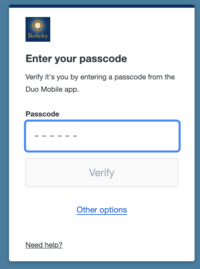 Enter Duo Passcode Enter Duo Passcode